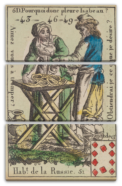 Leinwandbild Anonym, Französisch, 18. Jahrhundert - Hab.t de la Russie, Motiv aus Quartett-Spielkarten 'Costumes des Peuples Étrangers'