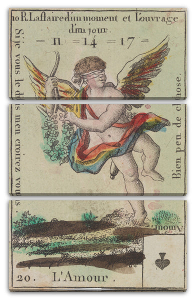 Leinwandbild Anonym, Französisch, 18. Jahrhundert - L'Amour, Motiv aus Quartett-Spielkarten 'Costumes des Peuples Étrangers'