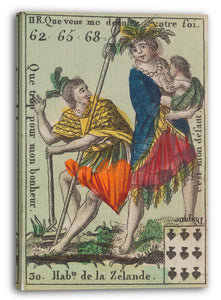 Leinwandbild Anonym, Französisch, 18. Jahrhundert - Hab.ts de la Zelande, Motiv aus Quartett-Spielkarten 'Costumes des Peuples Étrangers'