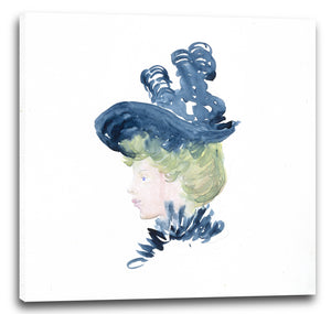 Leinwandbild Maurice Brazil Prendergast - Großer Boston Public Garden Skizzenbuch: Kopf einer Frau in einem Federhut