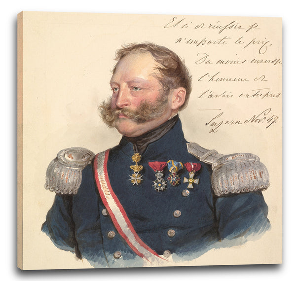 Leinwandbild Josef Kriehuber - Prinz Friedrich von Schwarzenberg