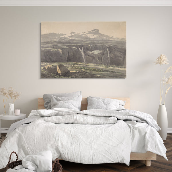 Leinwandbild Carl Wagner - Nebel-Landschaft im Apennin; Verso: Skizze der Landschaft