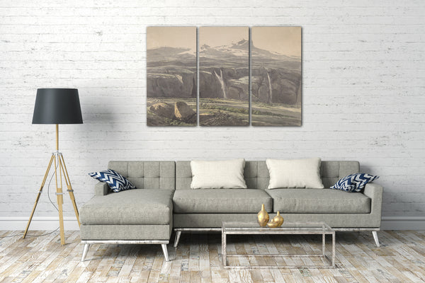 Leinwandbild Carl Wagner - Nebel-Landschaft im Apennin; Verso: Skizze der Landschaft