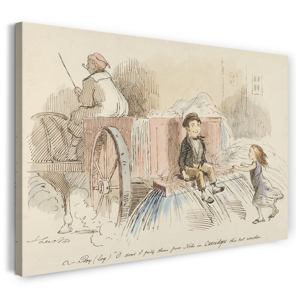 Leinwandbild John Leech - Boy (loq.) O don't I pity them poor Nobs in Carriages this hot weather