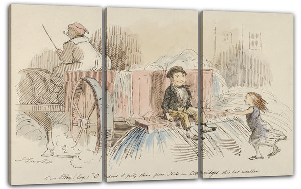 Leinwandbild John Leech - Boy (loq.) O don't I pity them poor Nobs in Carriages this hot weather