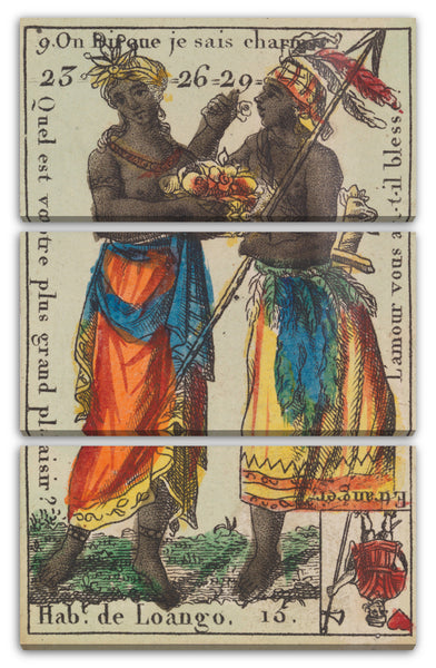 Leinwandbild Anonym, Französisch, 18. Jahrhundert - Hab.t de Loango, Motiv aus Quartett-Spielkarten 'Costumes des Peuples Étrangers'