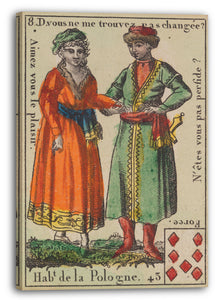 Leinwandbild Anonym, Französisch, 18. Jahrhundert - Hab.t de la Pologne, Motiv aus Quartett-Spielkarten 'Costumes des Peuples Étrangers'