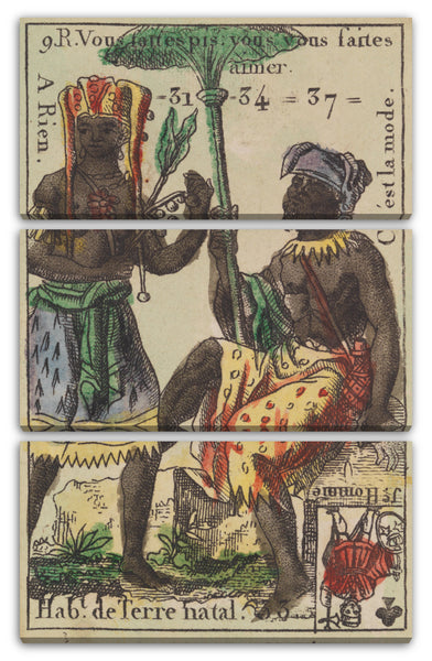 Leinwandbild Anonym, Französisch, 18. Jahrhundert - Hab.t de Terre Natal, Motiv aus Quartett-Spielkarten 'Costumes des Peuples Étrangers'