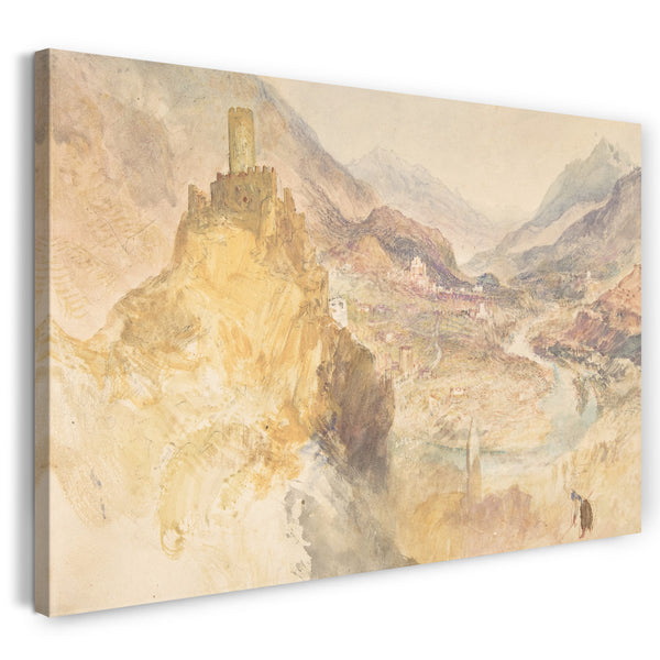 Leinwandbild Joseph Mallord William Turner - Chatel Argent und das Aostatal von oben Villeneuve