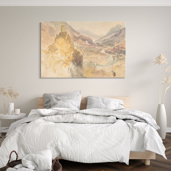 Leinwandbild Joseph Mallord William Turner - Chatel Argent und das Aostatal von oben Villeneuve