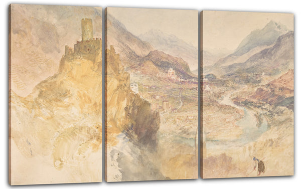 Leinwandbild Joseph Mallord William Turner - Chatel Argent und das Aostatal von oben Villeneuve