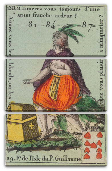Leinwandbild Anonym, Französisch, 18. Jahrhundert - F. de Isle du P. Guillaume, Motiv aus Quartett-Spielkarten 'Costumes des Peuples Étrangers'