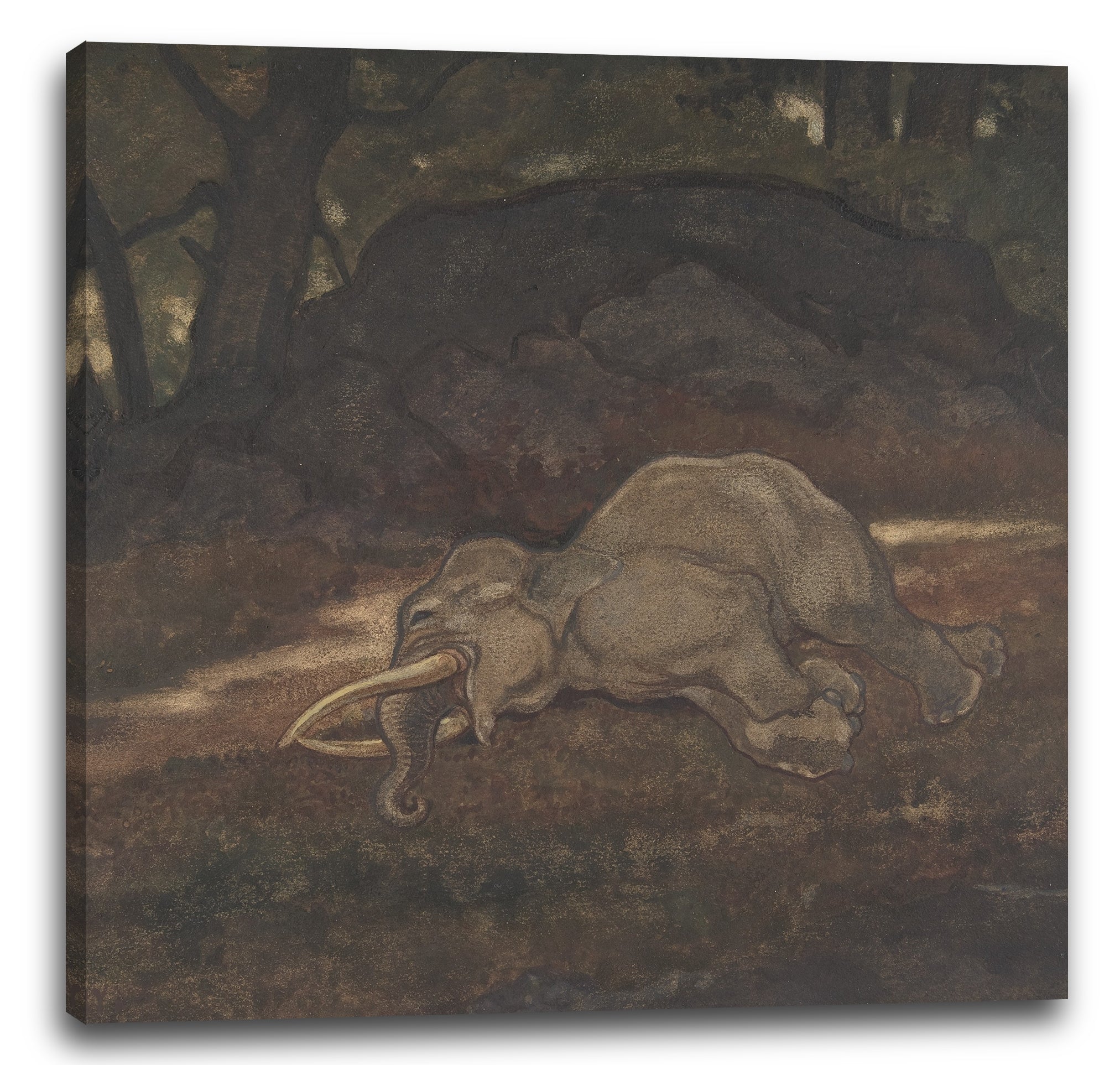 Leinwandbild Antoine-Louis Barye - Schlafender Elefant