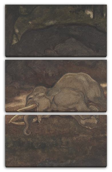 Leinwandbild Antoine-Louis Barye - Schlafender Elefant