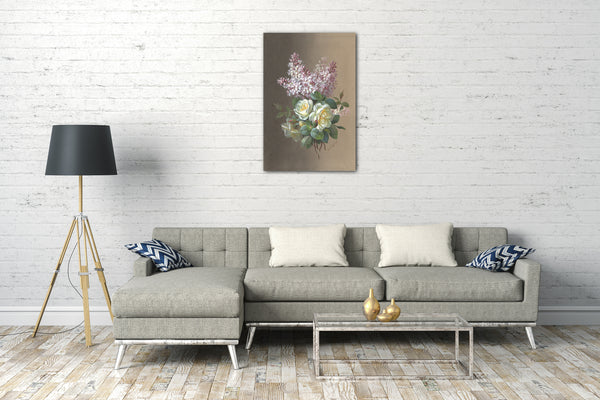 Leinwandbild Paul de Longpré - Blumen: Rosen und Flieder