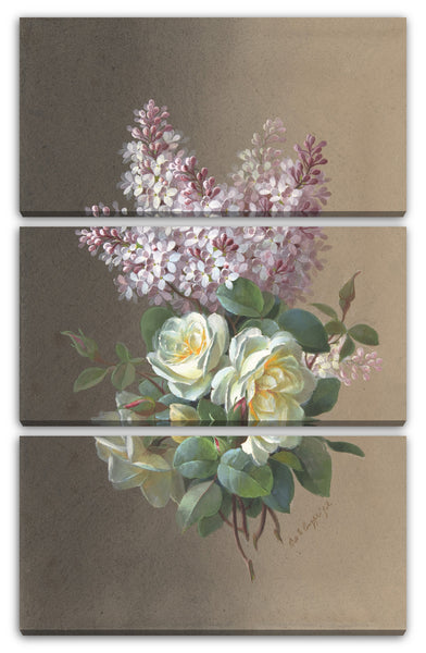 Leinwandbild Paul de Longpré - Blumen: Rosen und Flieder