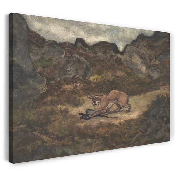 Leinwandbild Antoine-Louis Barye - Caracal und Fasan