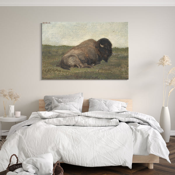 Leinwandbild Antoine-Louis Barye - Bison liegend