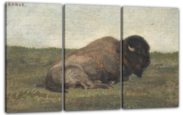 Leinwandbild Antoine-Louis Barye - Bison liegend