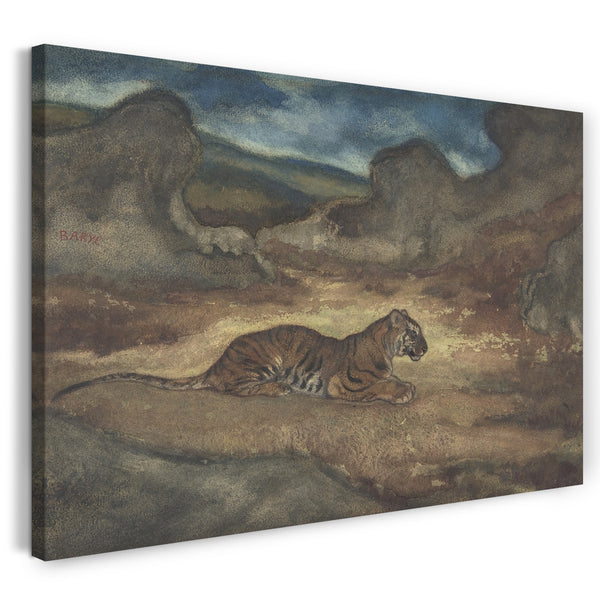 Leinwandbild Antoine-Louis Barye - Tiger in der Landschaft