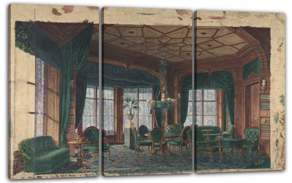 Leinwandbild A. Fix - Innenraum eines Raucher- oder Club-Zimmers