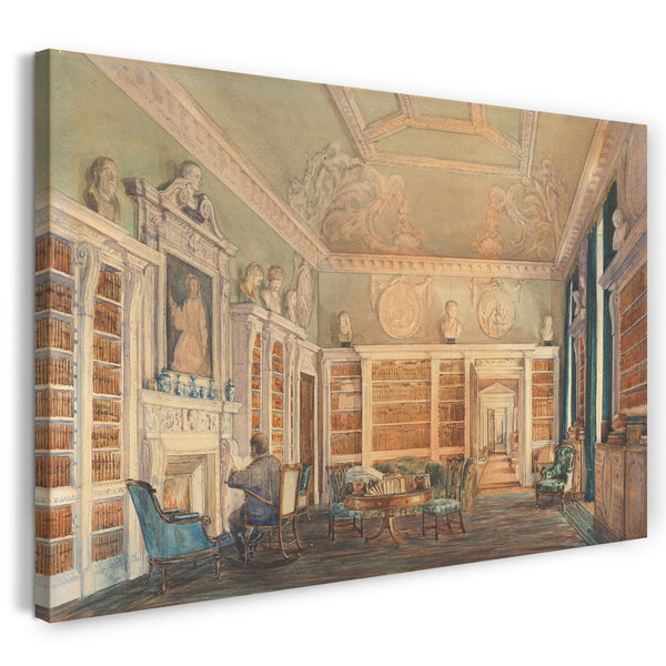 Leinwandbild Susan Alice Dashwood - Ansicht der Bibliothek, Kirtlington Park, Oxfordshire
