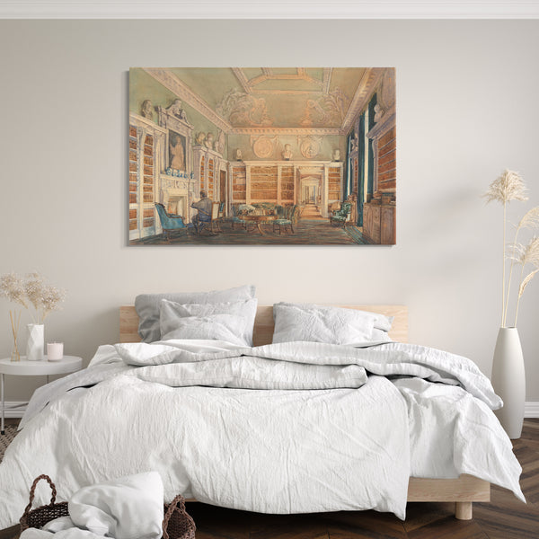 Leinwandbild Susan Alice Dashwood - Ansicht der Bibliothek, Kirtlington Park, Oxfordshire