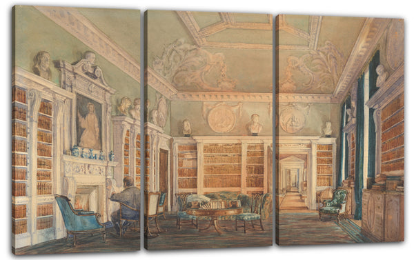Leinwandbild Susan Alice Dashwood - Ansicht der Bibliothek, Kirtlington Park, Oxfordshire