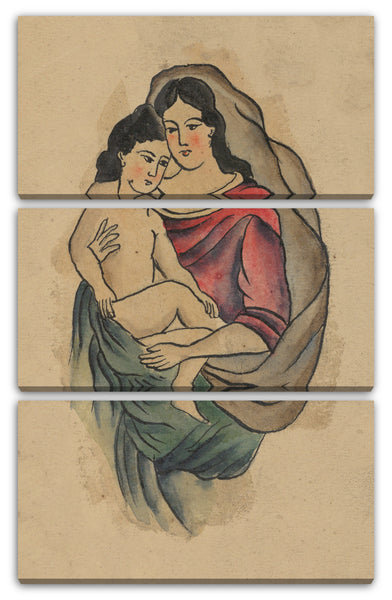Leinwandbild Clark & Sellers - Tattoo Design mit Madonna und Kind
