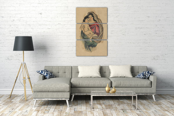 Leinwandbild Clark & Sellers - Tattoo Design mit Madonna und Kind