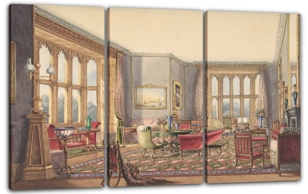 Leinwandbild Anonym, Britisch, 19. Jahrhundert - Salon, Guys Cliffe, Warwickshire