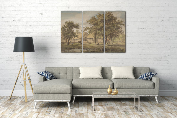 Leinwandbild Adrianus de Visser - Landschaft mit einem Bauernhaus