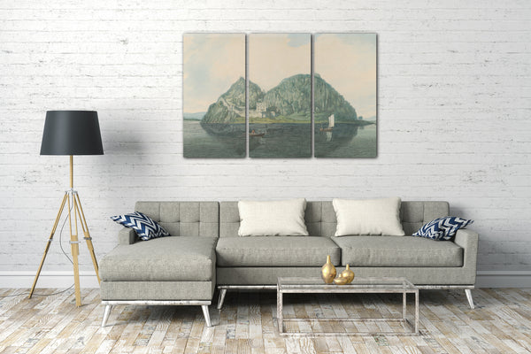 Leinwandbild Joseph Farington - Dumbarton Rock aus dem Süden