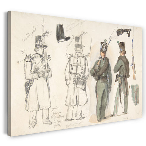 Leinwandbild Auguste Raffet - Uniformen der Zivilgarde in Courtray, Belgien
