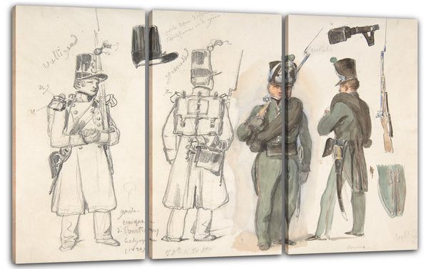 Leinwandbild Auguste Raffet - Uniformen der Zivilgarde in Courtray, Belgien