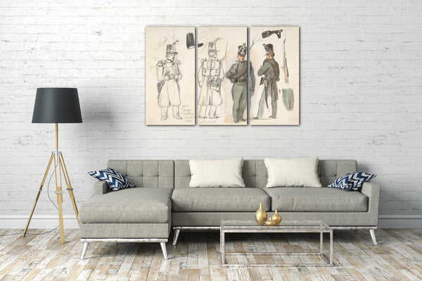 Leinwandbild Auguste Raffet - Uniformen der Zivilgarde in Courtray, Belgien