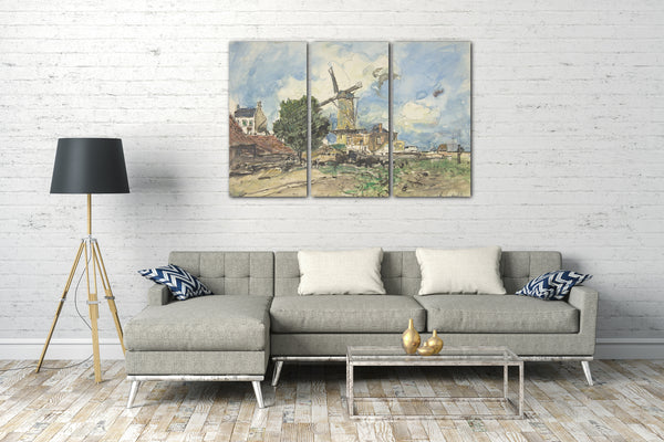 Leinwandbild Johan Barthold Jongkind - Windmühle in Antwerpen