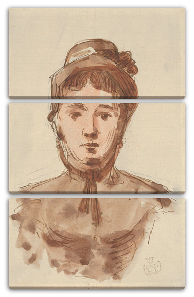 Leinwandbild Emile Schuffenecker - Porträt einer Frau (Frau Cornu, die Tante des Künstlers)