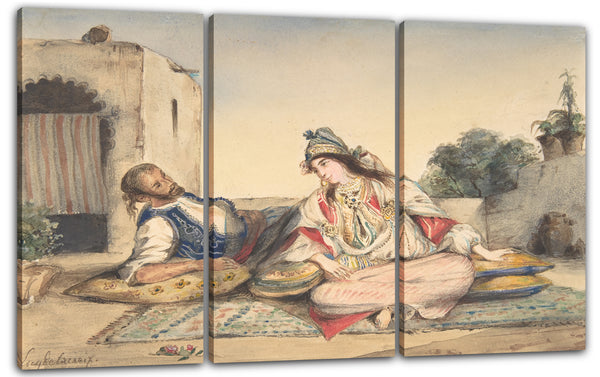 Leinwandbild Eugène Delacroix - Ein maurisches Paar auf seiner Terrasse
