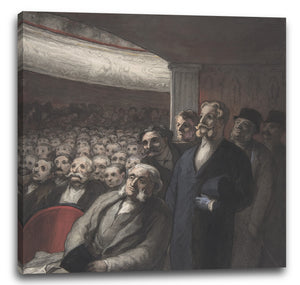 Leinwandbild Honoré Daumier - Ein Theaterpublikum