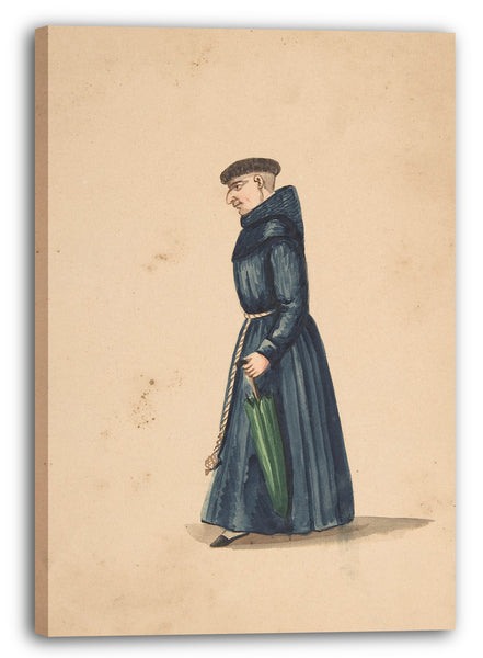 Leinwandbild Anonym, Peruanisch, 19. Jahrhundert - Ein Priester mit einem Regenschirm