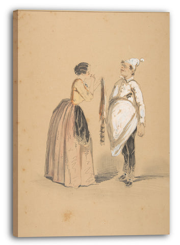 Leinwandbild Anonym, Französisch, 19. Jahrhundert - Eine Dame und ihr Koch