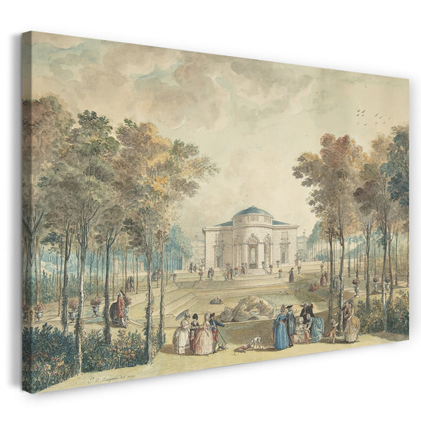 Leinwandbild Jean Démoshène Dugourc - Die Gartenfassade von Bagatelle