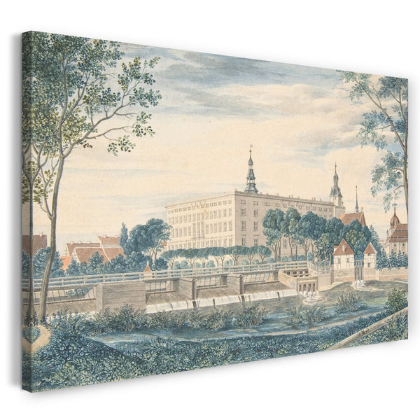 Leinwandbild Heinrich Olivier - Blick auf das Schloss Dessau aus dem Osten
