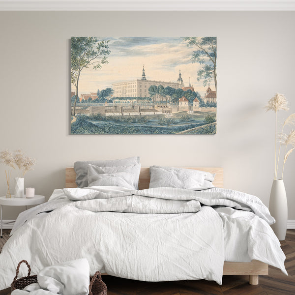 Leinwandbild Heinrich Olivier - Blick auf das Schloss Dessau aus dem Osten