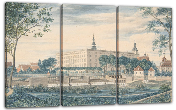 Leinwandbild Heinrich Olivier - Blick auf das Schloss Dessau aus dem Osten