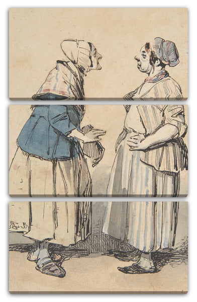 Leinwandbild Henry-Bonaventure Monnier - Die zwei Klatschmäuler (Les Deux Commères)