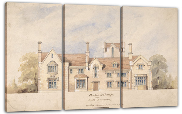 Leinwandbild Anonym, Britisch, 19. Jahrhundert - Buckland Grange, vorgeschlagene Änderungen, Südhöhe