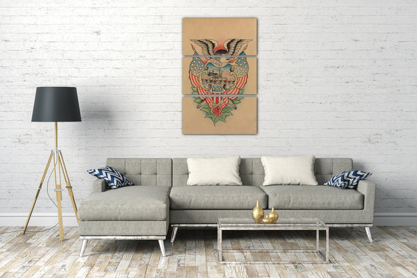 Leinwandbild Clark & Sellers - Tattoo-Design mit einem Marine-Thema