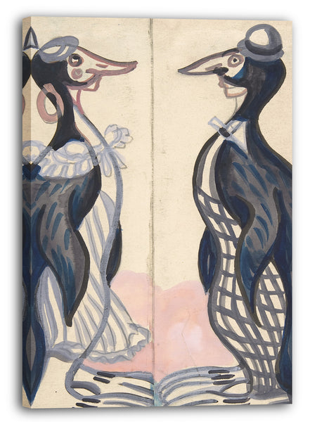 Leinwandbild Sergey Sudeikin - Zwei Pinguine, männlich und weiblich